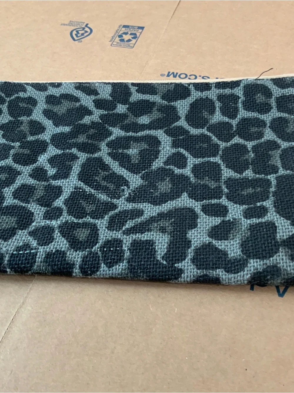 Leopard Print Zip Pouch with Pink Skeleton Hand Detail